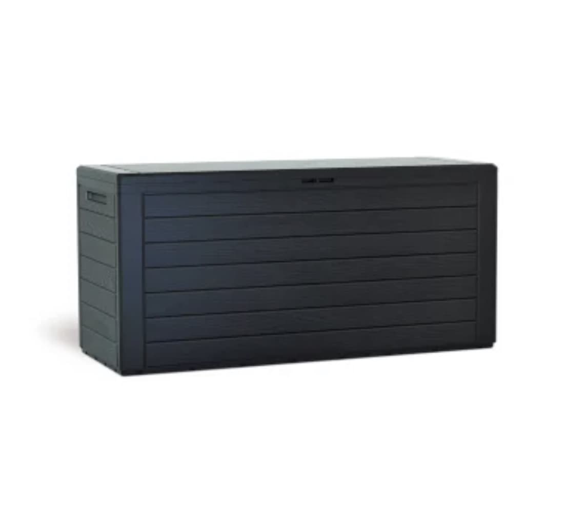 Baúl Woodebox 280 L para jardín/terraza + Acumula 20 % en cupón Carrefour → 19,99 € de coste efectivo