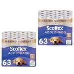 2 x Scottex Acolchado Papel Higiénico - 63 rollos (7 packs de 9 rollos) - Papel Higienico 3 capas [Total 126 rollos. Unidad 0'26€]