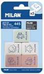 Blíster 5 gomas Rectangulares con dibujos infantiles 445 MILAN
