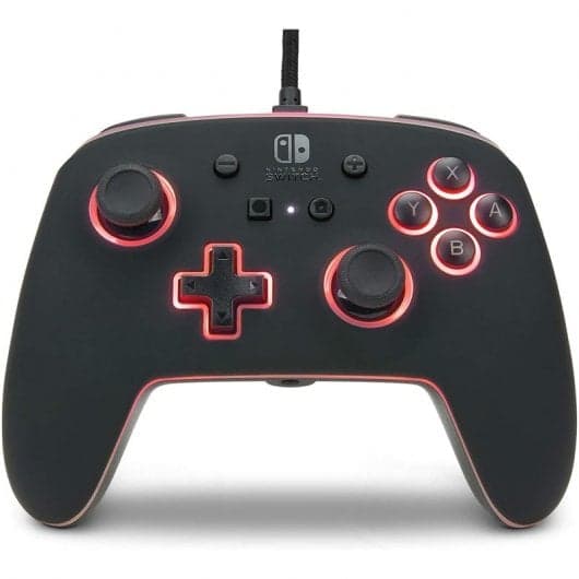 PowerA Spectra RGB Mando con Cable para Nintendo Switch – Iluminación LED de 8 Colores, Botones Programables, Jack 3,5 mm y Cable 3 Metros