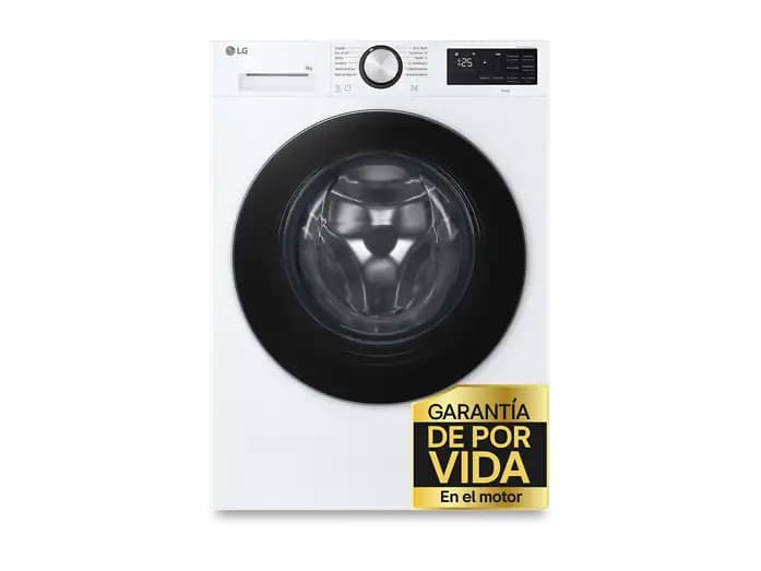 Lavadora carga frontal - LG F4X5009TLC, 9 kg, 1400 rpm, 12 programas, TurboWash 360º, Clase A-40%, Blanco