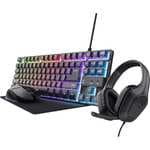Pack Trust Gaming de Teclado, Auriculares, Ratón y Alfombrilla
