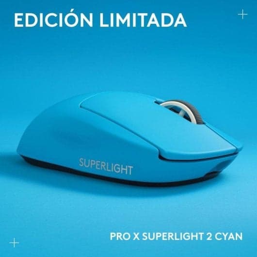 Ratón Logitech G PRO X SUPERLIGHT 2 LIGHTSPEED Inalámbrico 44000 DPI Cyan Edición Limitada