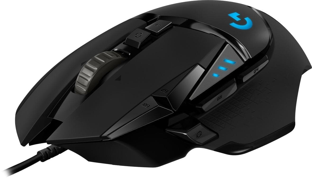 Logitech G G502 Hero Ratón Gaming con Cable Alto Rendimiento Captor HERO 25K, 25,600 DPI, RGB, Peso Personalizable, 11 Botones Programables