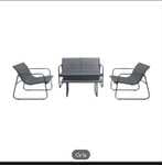 Conjunto de jardín Lazio de 4 piezas (Sofá + 2 Sillones + Mesa)