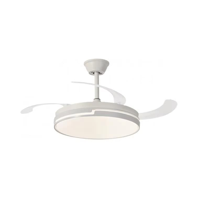NARVI Ventilador de techo Blanco, con 3 Palas retráctiles transparentes, Motor DC 30W (Descripcion 33,37€)