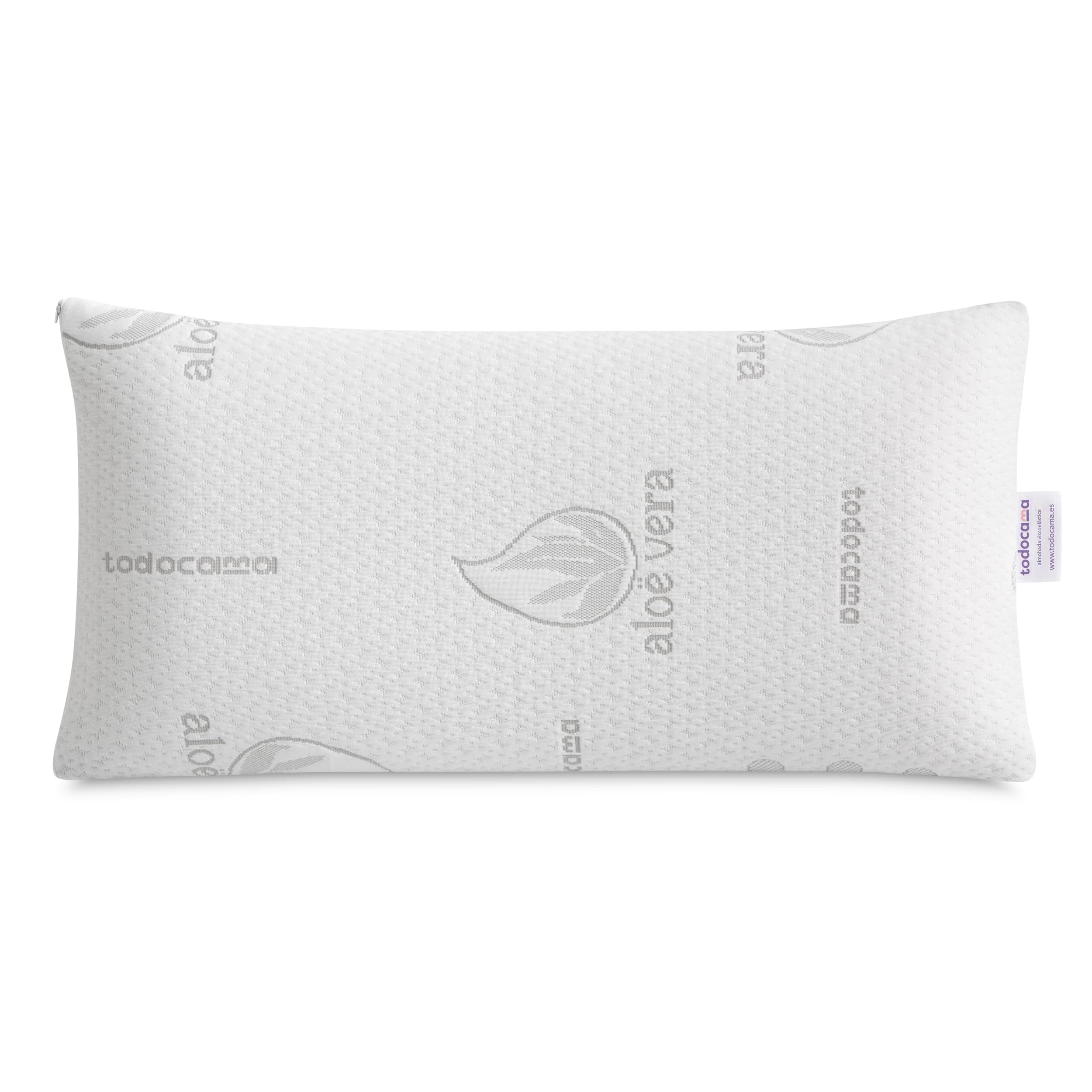 Todocama Almohada Viscoelástica Aloe Vera 75 cm | Núcleo compacto y doble funda