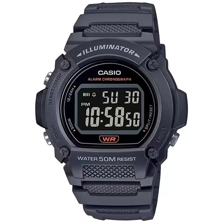 Casio W-219H-8BV – Un digital contundente con 50m WR y 10 años de pila