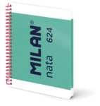 MILAN Cuaderno A5 con espiral y tapa dura, papel pautado a líneas, 80 hojas de 95 gr/m²