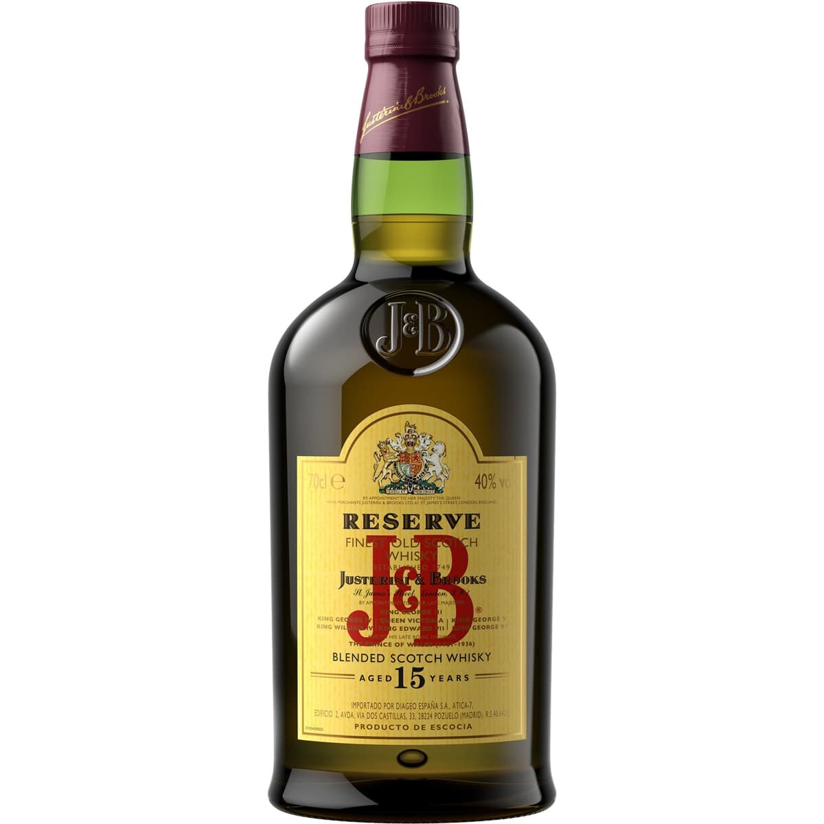 J&B whisky escocés reserva 15 años