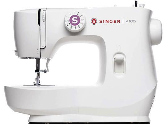 Máquina de coser - Singer M1605, 6 Puntadas, Bobina frontal, Blanco