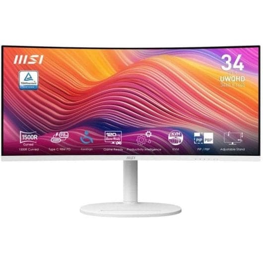 Monitor MSI Modern MD342CQPW 34" UltraWide QHD 120Hz VA Curvo | USB-C 98W | KVM | Altavoces 3W