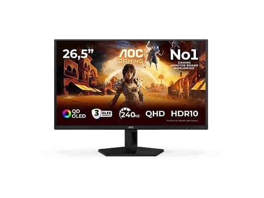 Monitor gaming - AOC Q27G41ZDF, 26.5" QHD, 240 Hz, 0.03 ms, QD-OLED, Adaptive Sync, HDR10, Negro