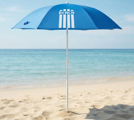 Sombrilla de Playa 180 cm con Protección Solar UPF 50+