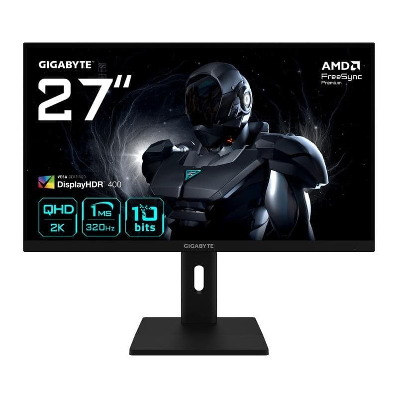 Monitor Gigabyte G27Q3 27" QHD 320Hz SuperSpeed IPS HDR400, G-SYNC Compatible y ajuste de altura