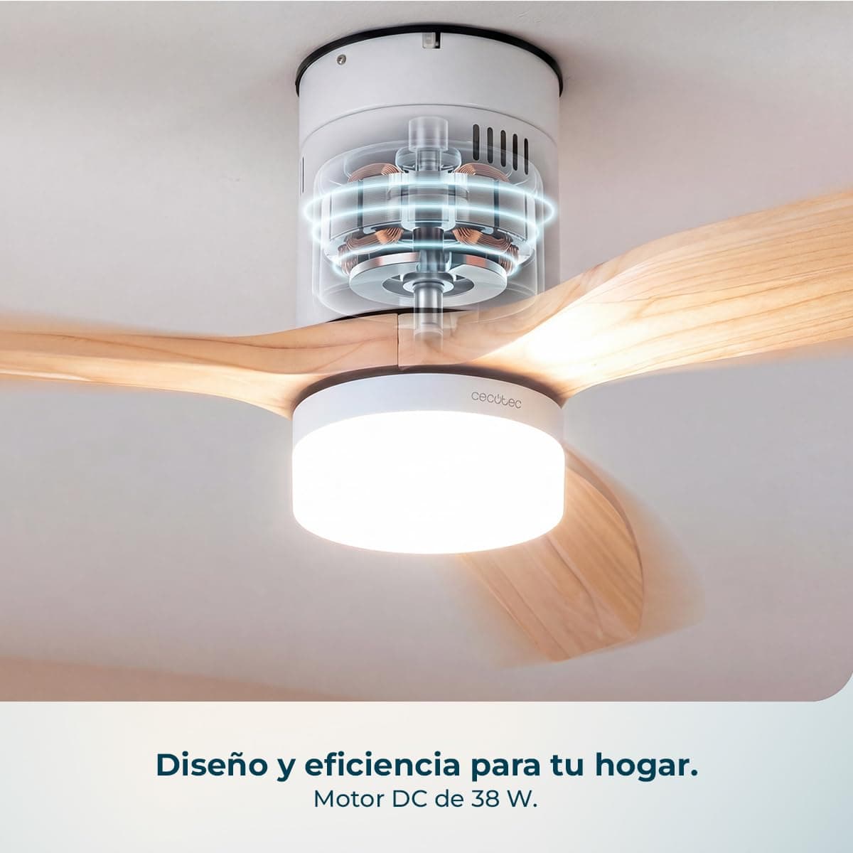 Ventilador de Techo con Luz Cecotec Aero 4600 Arctic White&White - Mando a Distancia, Temporizador, Color Blanco