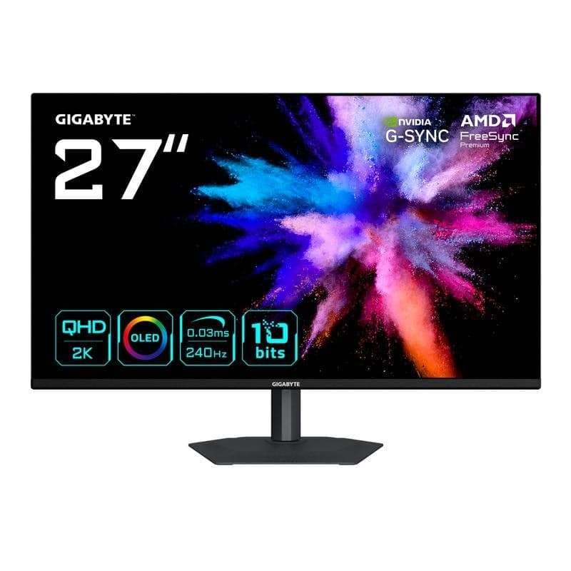 Monitor GIGABYTE GO27Q24A 27" Quad HD 240Hz QD-OLED FreeSync Premium Ajuste de altura