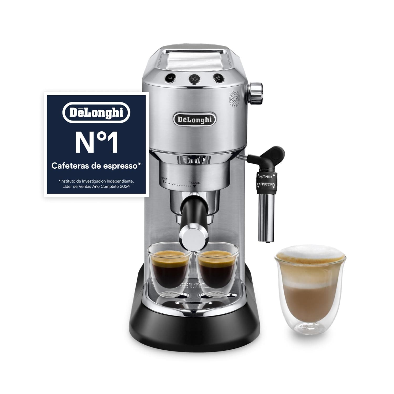 De'Longhi Dedica EC685.M, 1300 W, 15 bar, Thermoblock, Espresso manual, Función 2 tazas, Metalizado (dispo en negro)