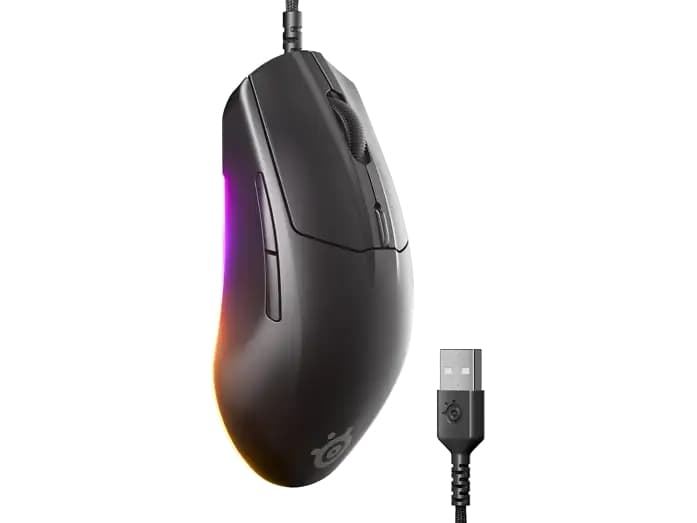 Ratón gaming - SteelSeries Rival 3 Gen 2, Por cable, Sensor óptico TrueMove Core, 8,5K PPP, 6 Teclas, Negro
