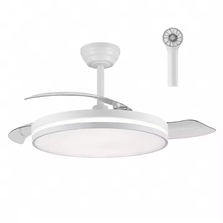 Akunadecor - Pack Ventilador de techo REGAL motor DC 6 velocidades y brisa, Tecnología Led muy eficiente 48W y 5040 lumenes sistema CCT