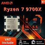 Procesador AMD Ryzen 7 9700X 5,5 GHz 8 núcleos 16 hilos 40 MB de caché de juego 4NM TDP 65W