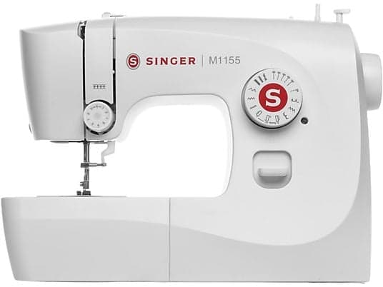 Máquina de coser - Singer M1155, Full size, 14 tipos puntadas, Ojalado automático, Blanco
