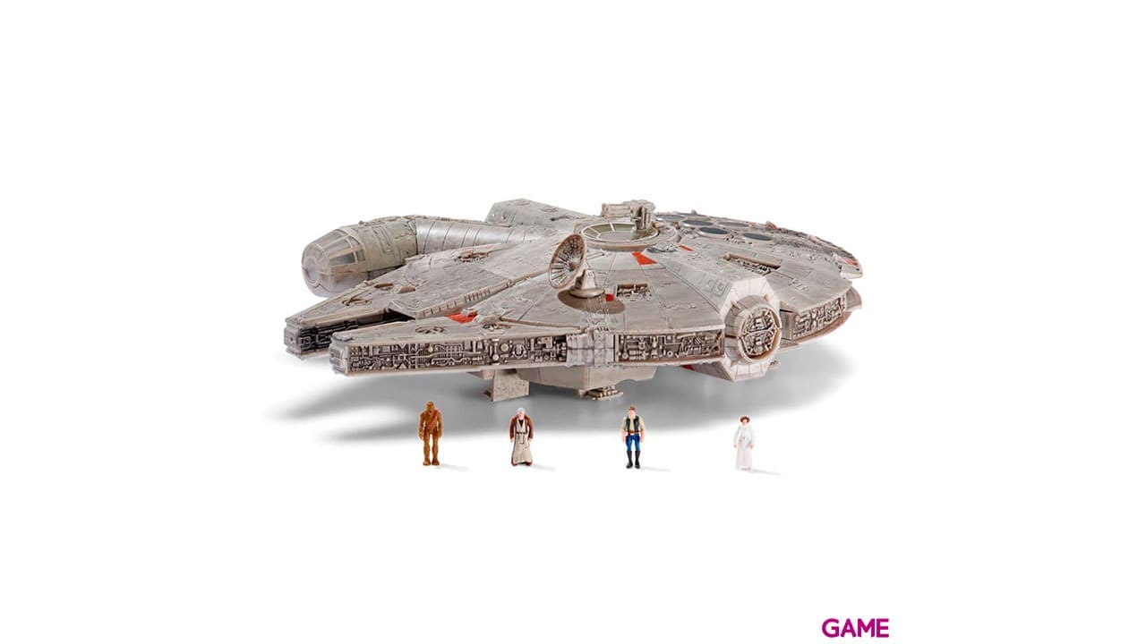 Nave con luz y sonido + 4 figuras Star Wars Halcon Milenario de 30 cm