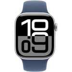 Apple Watch Series 10 GPS + Cellular 42mm Caja Aluminio Plata con Correa Deportiva Azul Denim M/L