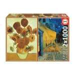 Educa - Set de 2 Puzzles de 1000 Piezas, Van Gogh (Girasoles y Terraza del Café)