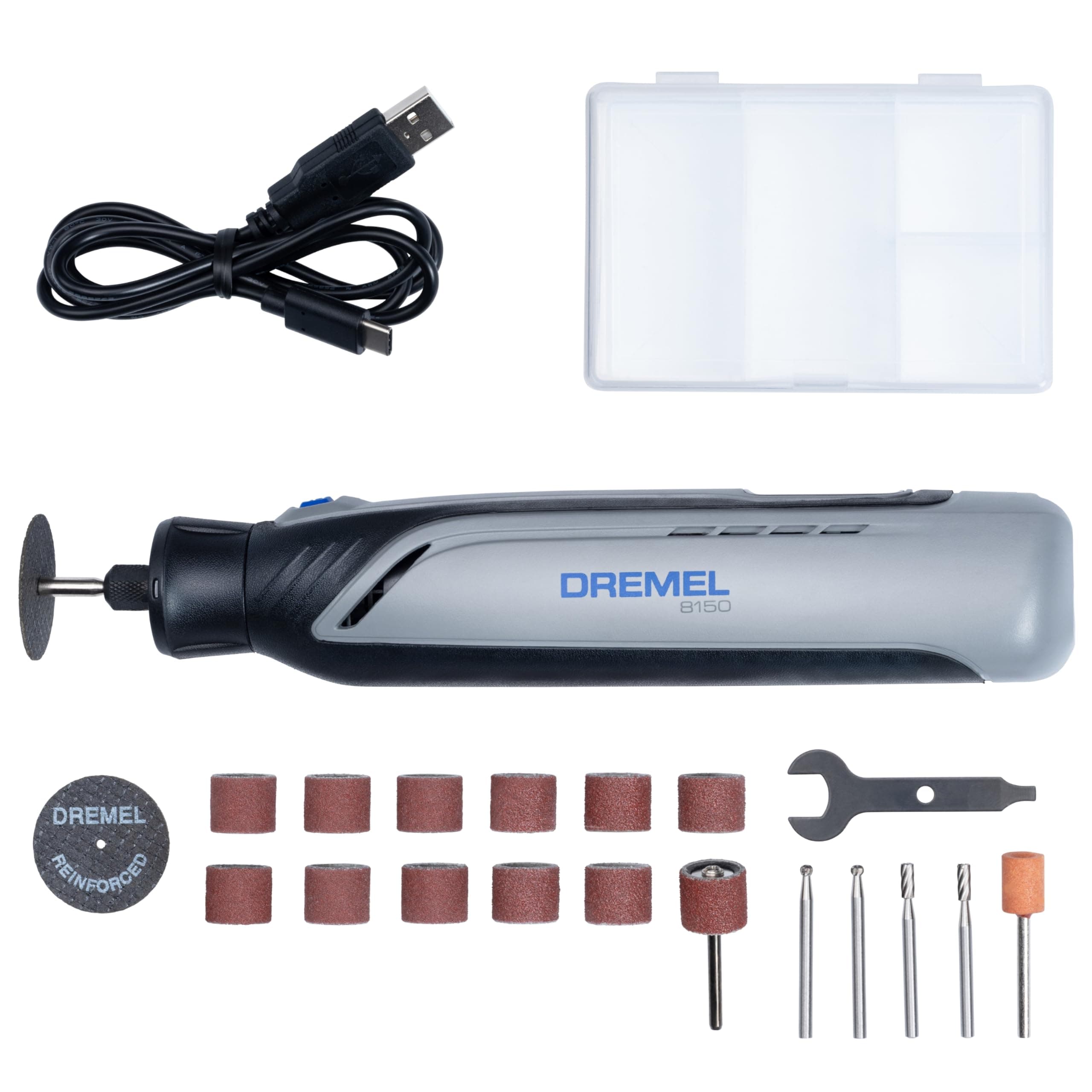 Dremel 8150 a batería de 7,2 V 2Ah sin escobillas Herramienta Rotativa recargable por USB-C, 20 accesorios, Velocidad Variable