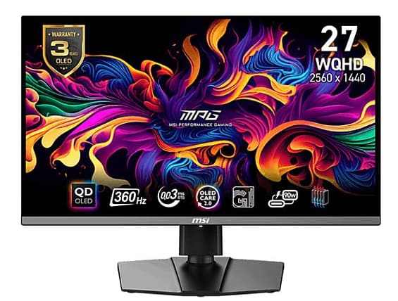Monitor Gaming MSI MPG 271QRX QD-OLED (26.5" WQHD, 360 Hz, 0.03 ms, QD-OLED, USB-C)