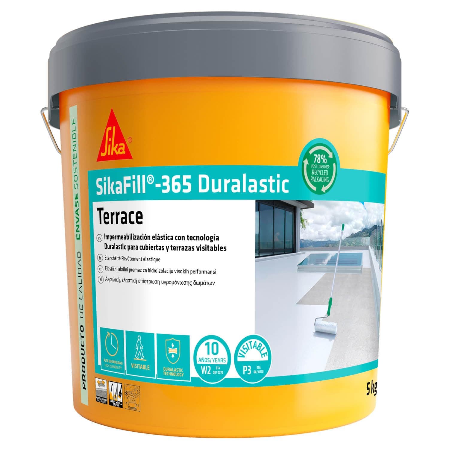 SIKA - Revestimiento impermeable - SikaFill 365 Terrace - Gris - 5kg