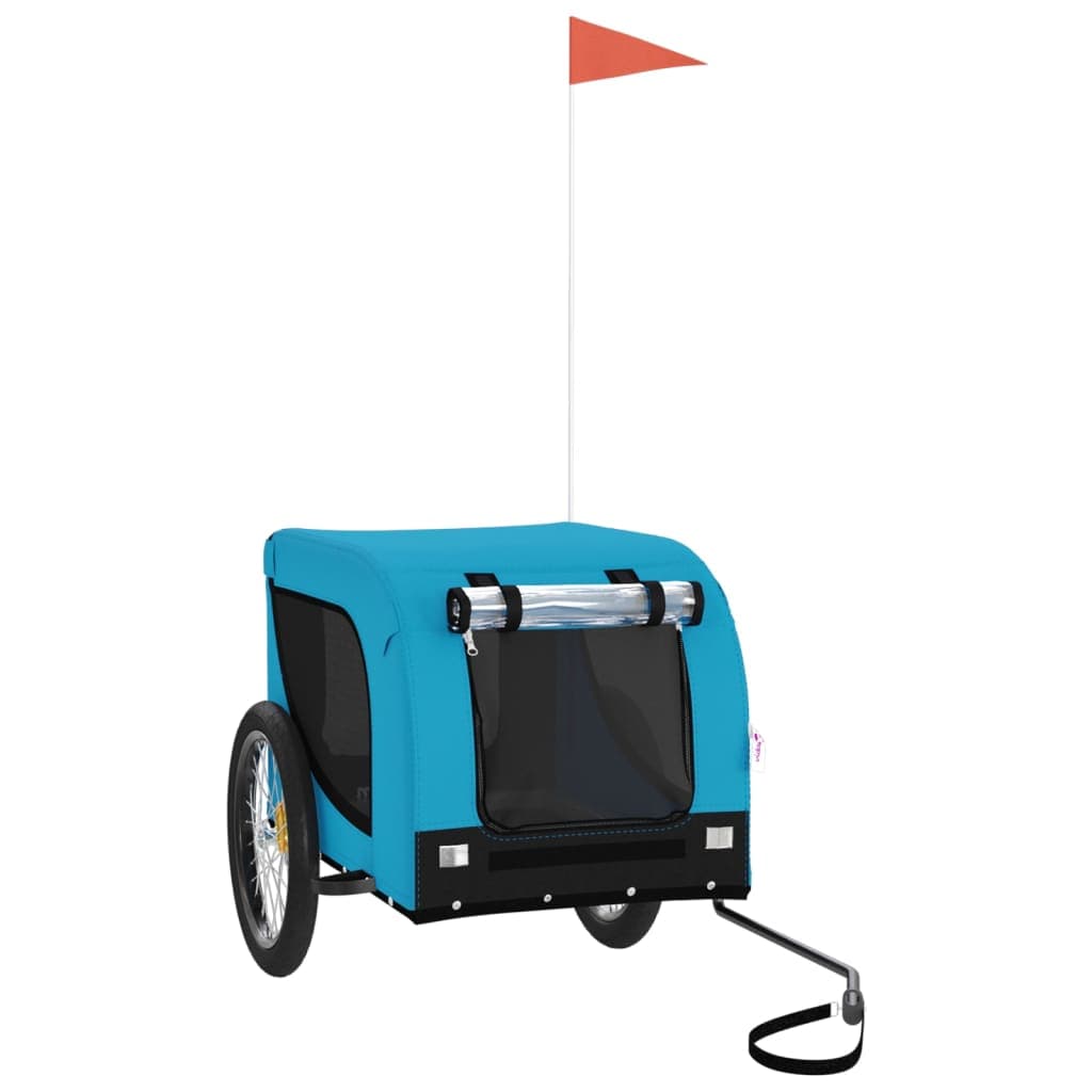 vidaXL Remolque para bicicleta para mascotas de hierro y tela Oxford multicolor
