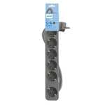 Philips Regletas Regleta de 6 Enchufes, Cable de 1.5 Metros,Interruptor Principal, Cierre de Seguridad Automático,Indicador LED Alimentación