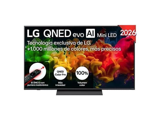 TV QNED Mini LED 55" - LG 55QNED81B6A, UHD 4K, Procesador Inteligente α7 AI Processor 4K Gen9, Smart TV, DVB-T2 (H.265), Negro