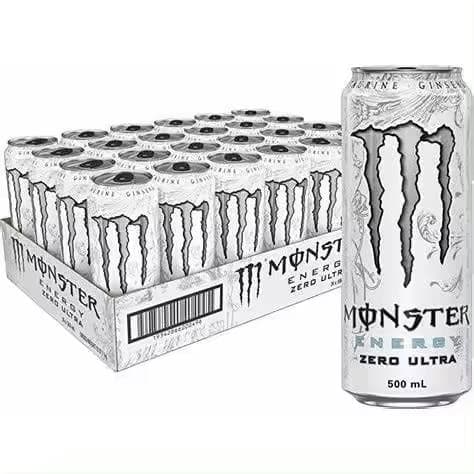 MONSTER Ultra White Bebida energética sin azúcar,Mango Loco Bebida energética ,Original Bebida energética,Monster Energy Green Zero 24*500ml