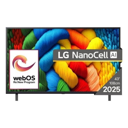 LG NanoCell 43NANO80A3B — TV 43" 4K UHD AI Gen8 | Smart TV | Negro