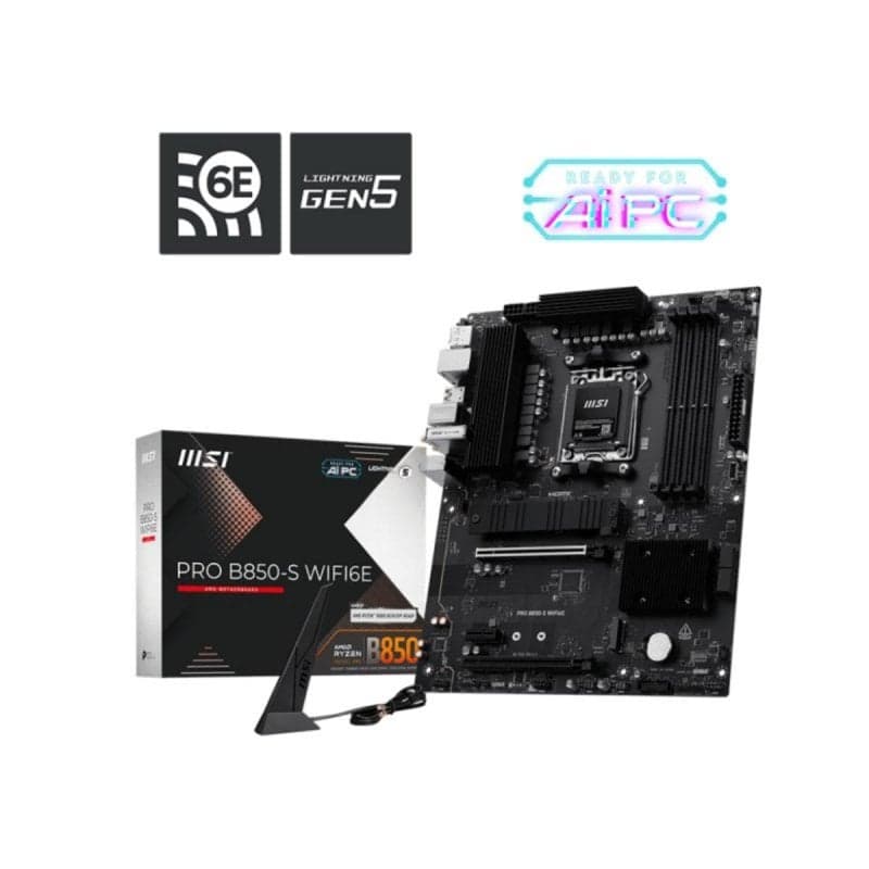 Placa Base MSI PRO B850-S WIFI6E ATX AM5 PRO DDR5 M.2 Dual LAN RGB