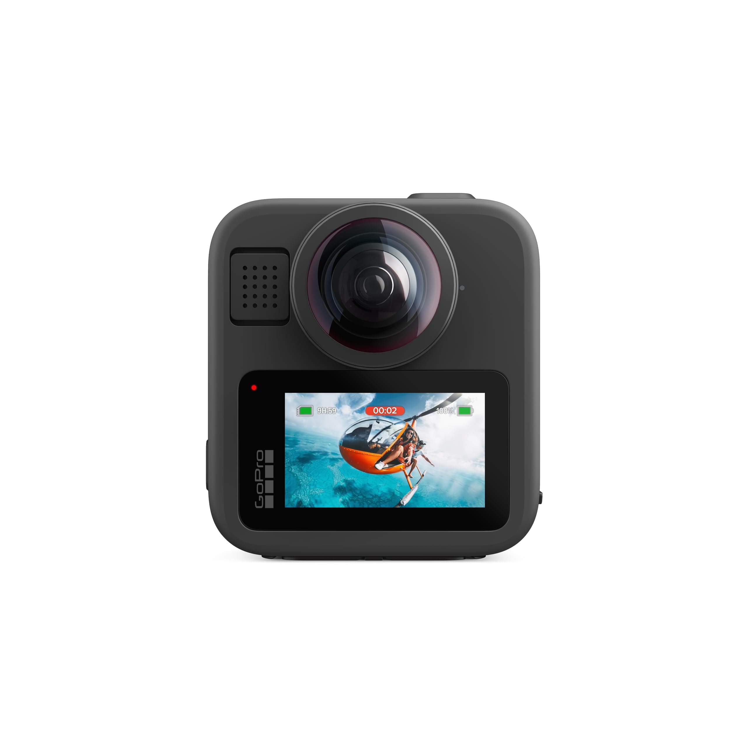 Cámara 360° GoPro MAX2 (vídeo esférico 8K, fotos 29 MP, estabilización HyperSmooth, 6 micrófonos 360, lentes reemplazables, sumergible)