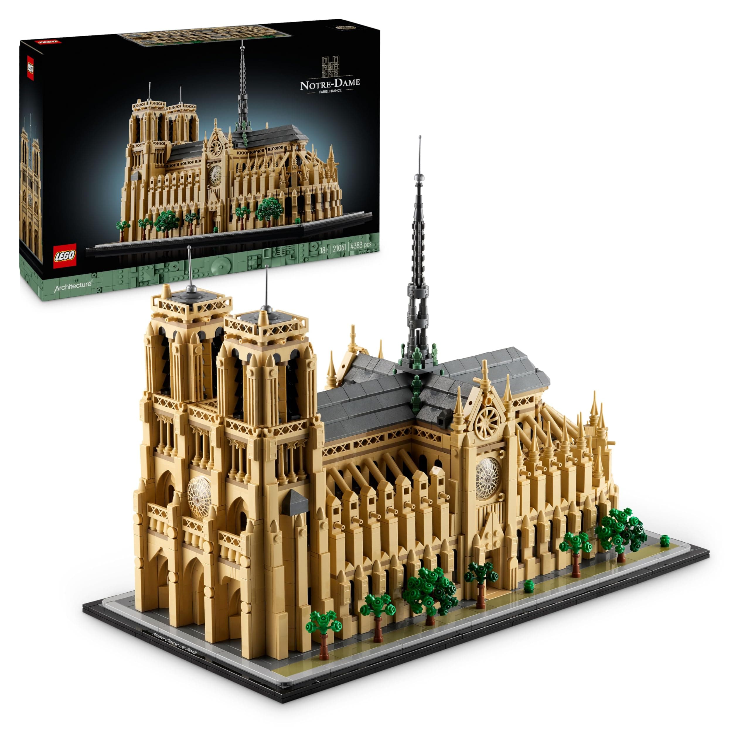 LEGO Architecture Notre-Dame de París 21061 (maqueta catedral adultos, 4383 piezas, construcción por épocas, coleccionismo/exposición)
