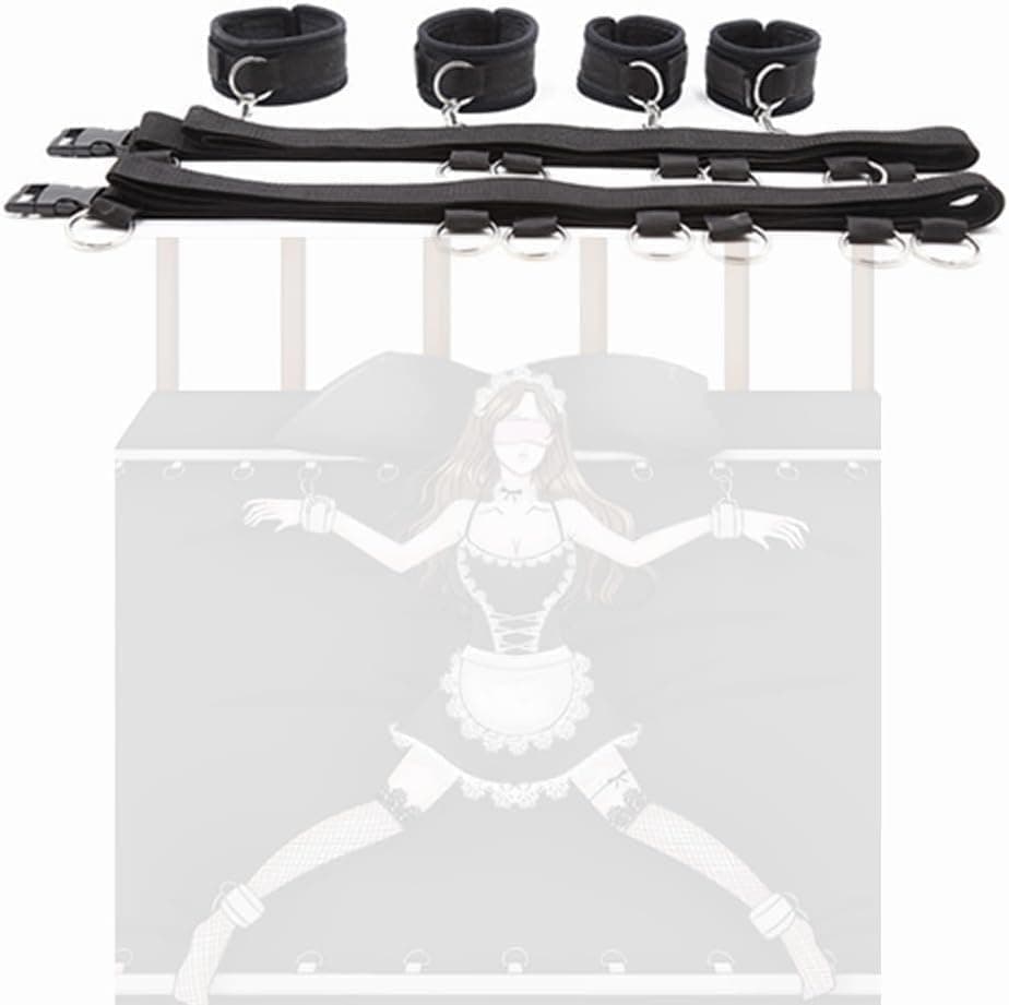 Set de Sujeción BDSM de Nylon Ajustable con 4 Sujeciones para Muñecas y Tobillos