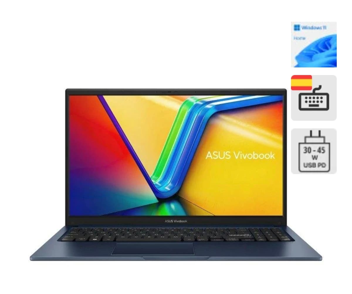 Portátil Asus Vivobook 15 F1504VA-BQ304W 15,6" Intel Core 5 120U 16GB 1TB SSD Intel Graphics Windows 11 Home + cargador