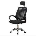Silla de Oficina con Soporte Lumbar Giratoria Escritorio Sillon Ruedas Despacho [ Color Negro ]