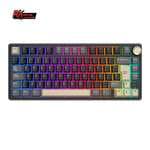 Teclado mecánico RK Royal Kludge R75 ISO-ES, 75%, gasket mount, RGB, hot-swappable, perilla metálica y keycaps PBT
