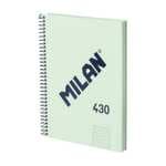 MILAN - Cuaderno A5 con Tapa Dura, Cuadrícula 5 x 5 mm, 80 Hojas de 95 gr/m², Colección MILAN 430, Verde