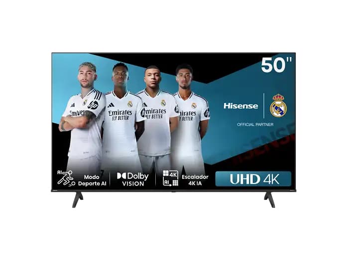 TV LED 50" - Hisense 50A6N, UHD 4K, Smart TV, HDR 10+, Dolby Vision, Control por Voz, Modo Juego, IA