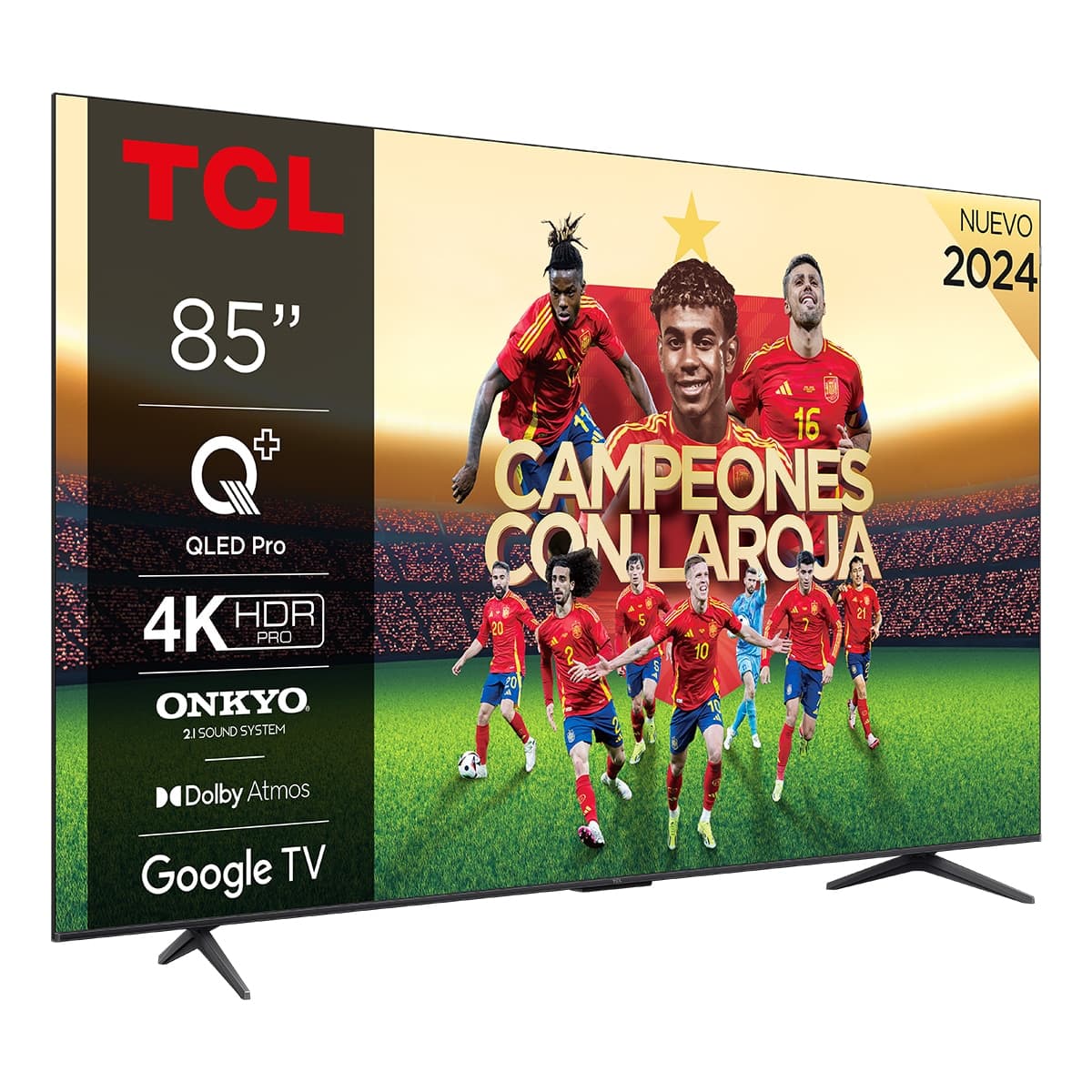 TV QLED 215,9 cm (85") TCL 85C655 4K UHD Google TV, Dolby Vision/Atmos, Asistente de Google, Titanio