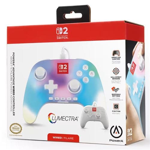 Mando PowerA Advantage Lumectra para Nintendo Switch 2 | Hall Effect + RGB + 2 botones programables