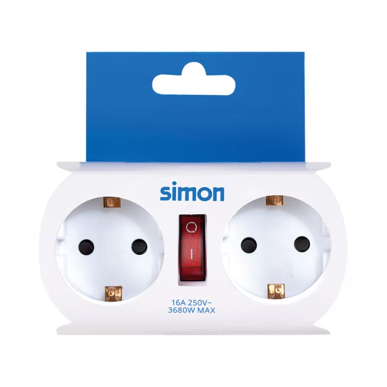 SIMON - Adaptador Simon 2 tomas con interruptor ON/OFF por 3,10 € | Recogida GRATIS