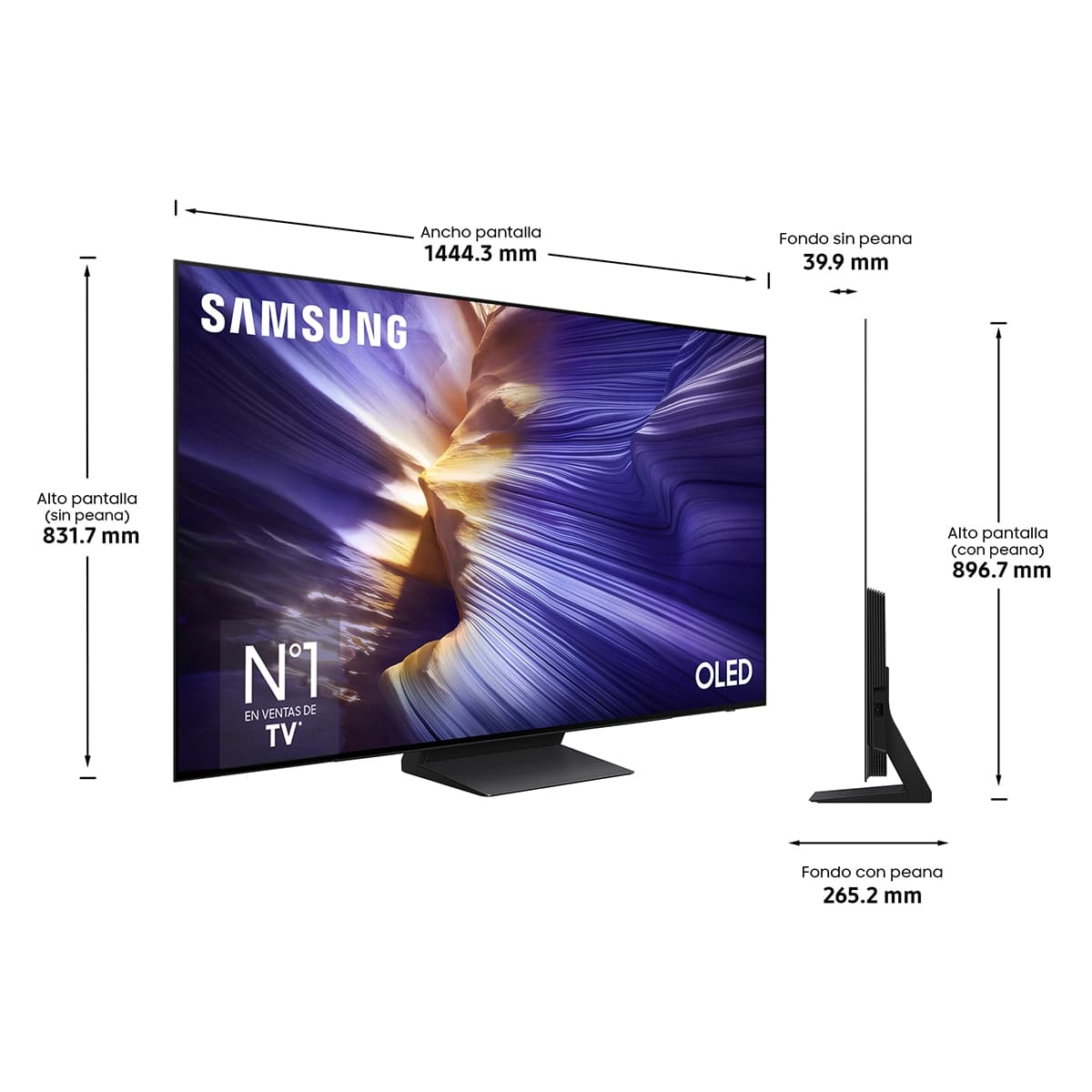 TV OLED 163cm (65") Samsung TQ65S93FATXXC 4K Vision AI PANTONE Smart TV Negro